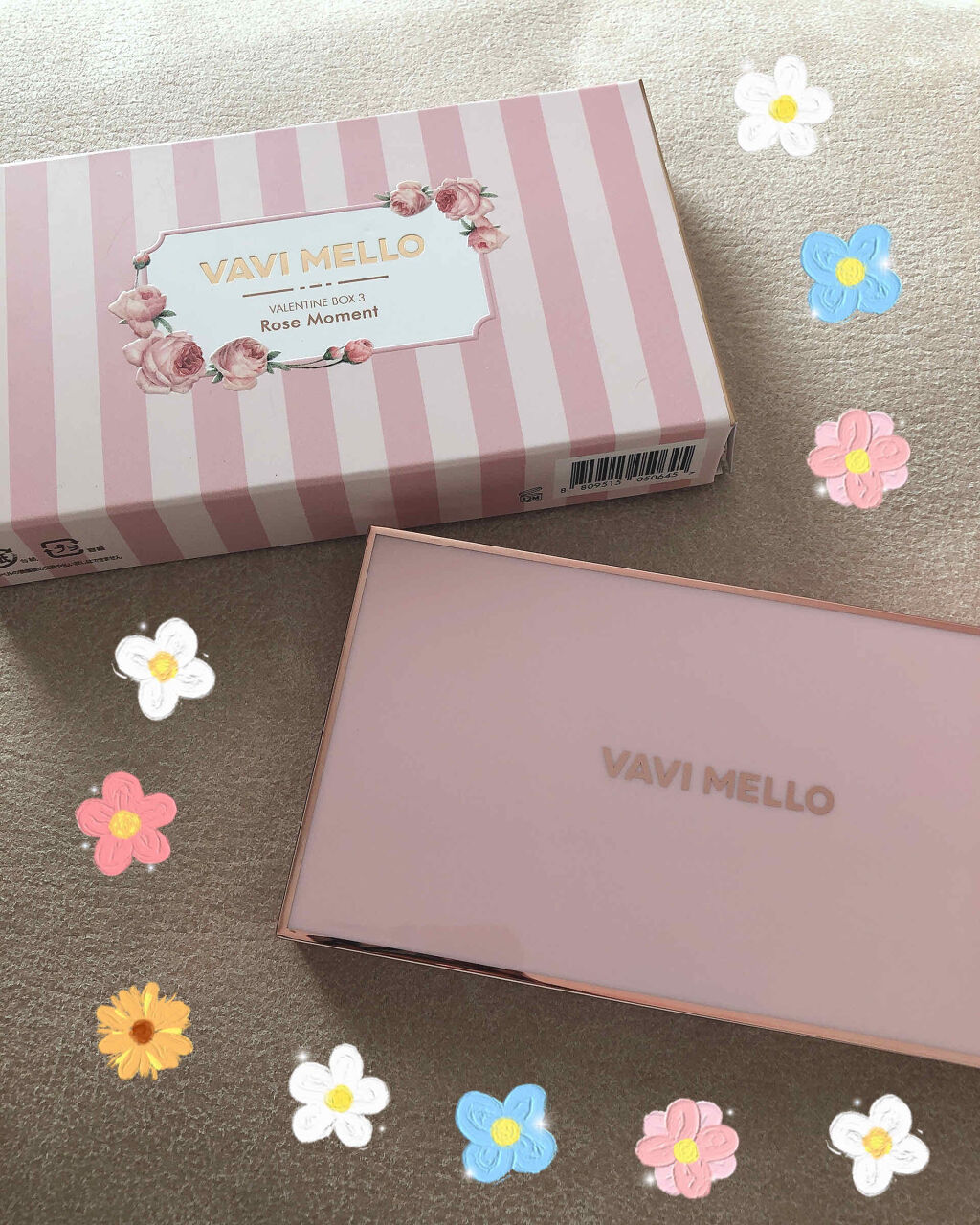 バレンタインボックス3ローズモーメント/VAVI MELLO/アイシャドウパレットを使ったクチコミ（1枚目）