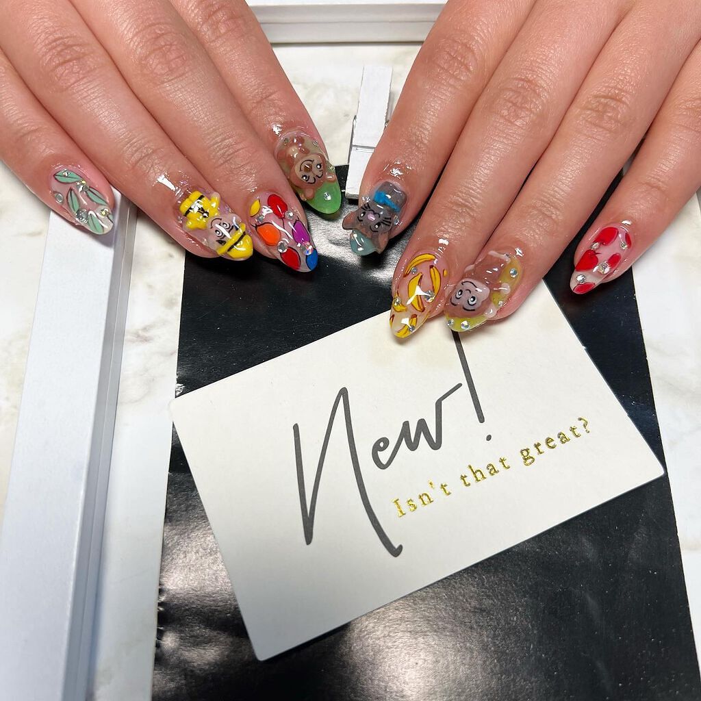 cst on LIPS 「ぬいぐるみを再現してキャラクターネイル🧙♂️🎩🐵🐶🐈🐿🎈🍃🍎..」(1枚目)