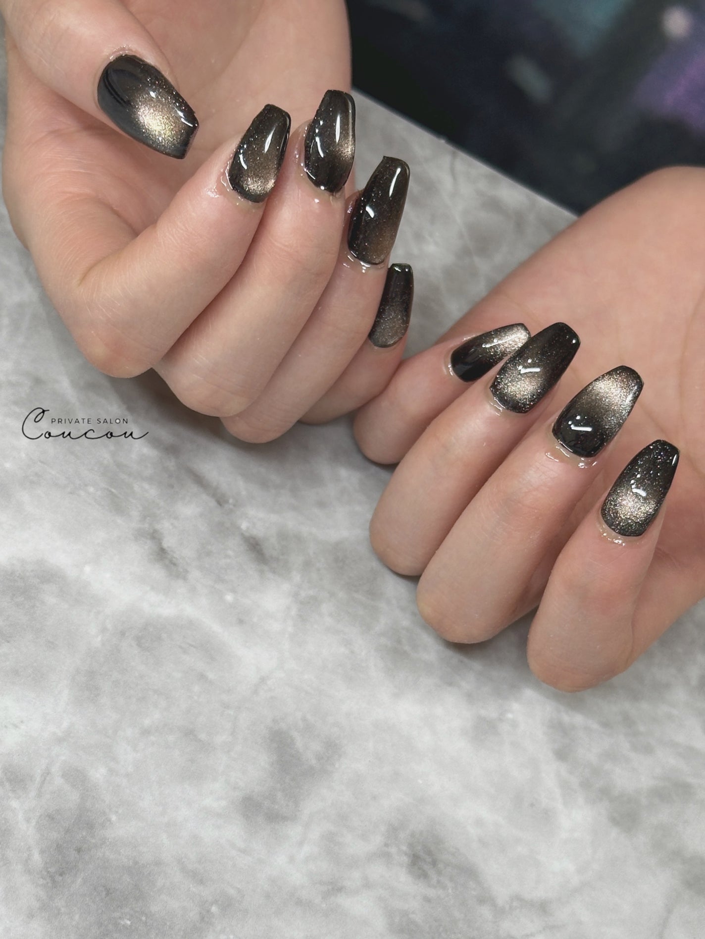 🐒ズボラママみっちゃんの高見えネイル💅 on LIPS 「他にもたくさん投稿してます♡→@m.naiiil.99ブラック..」(1枚目)