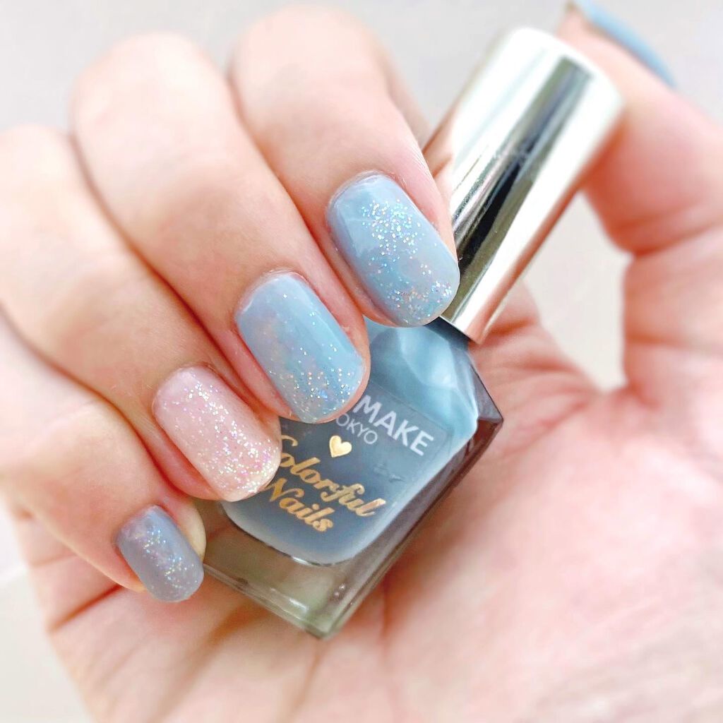 カラフルネイルズ N28 スモーキーアクア/キャンメイク/マニキュアを使ったクチコミ（2枚目）