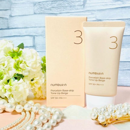3番 ノーファンデ陶器肌トーンアップクリーム/numbuzin/化粧下地を使ったクチコミ(2枚目)