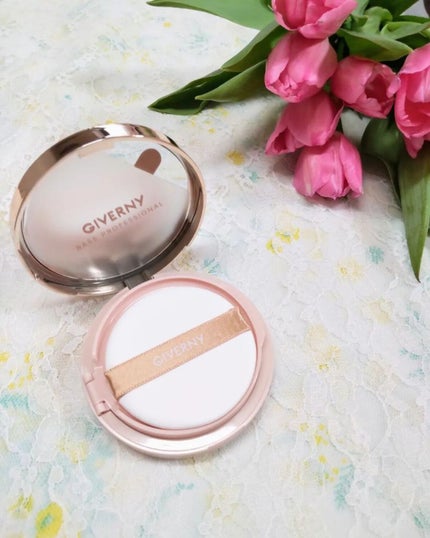 密着カバークッション 21 ライトベージュ/GIVERNY/クッションファンデーションを使ったクチコミ(2枚目)