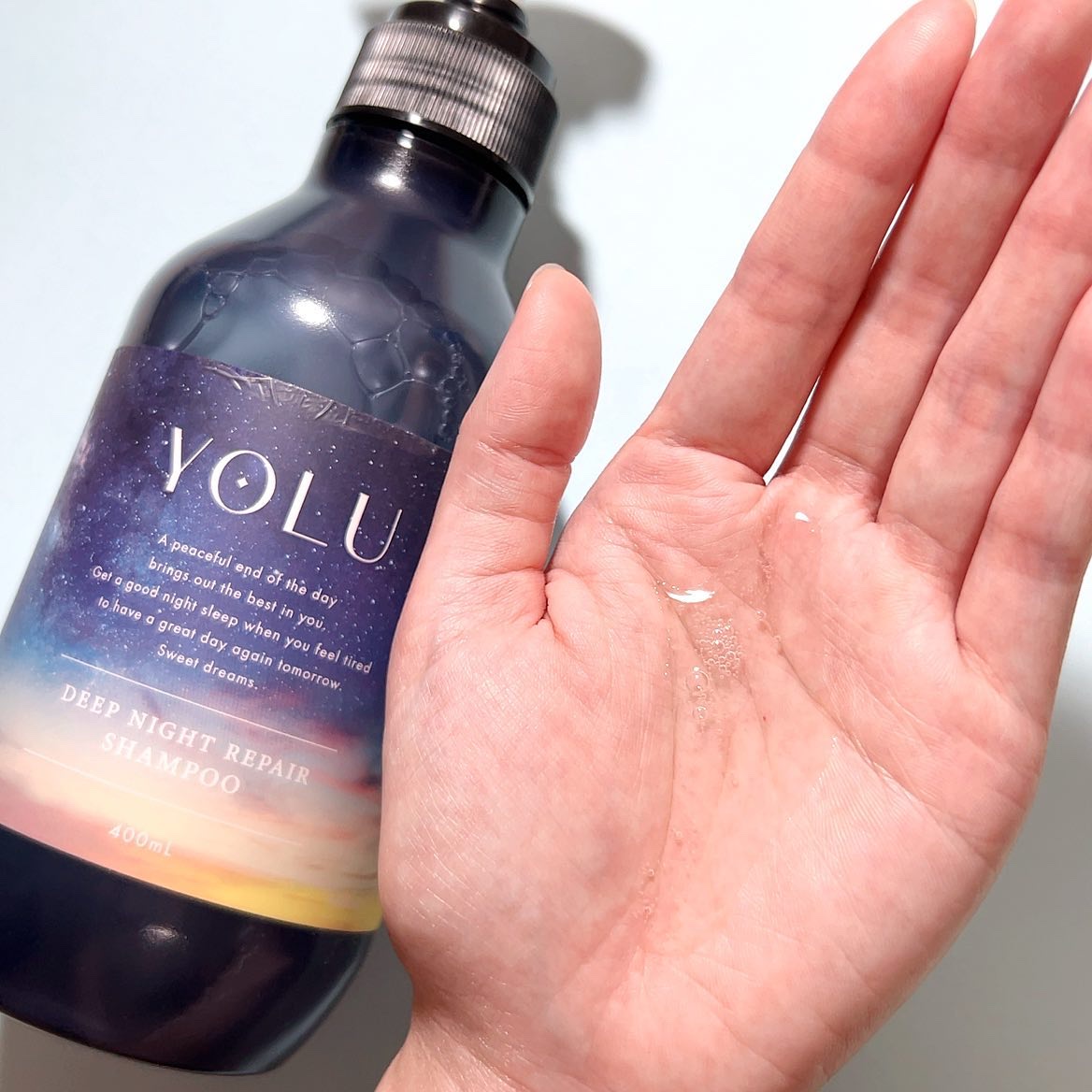 ディープナイトリペアシャンプー／トリートメント トリートメントボトル 400g/YOLU/市販シャンプーを使ったクチコミ（2枚目）