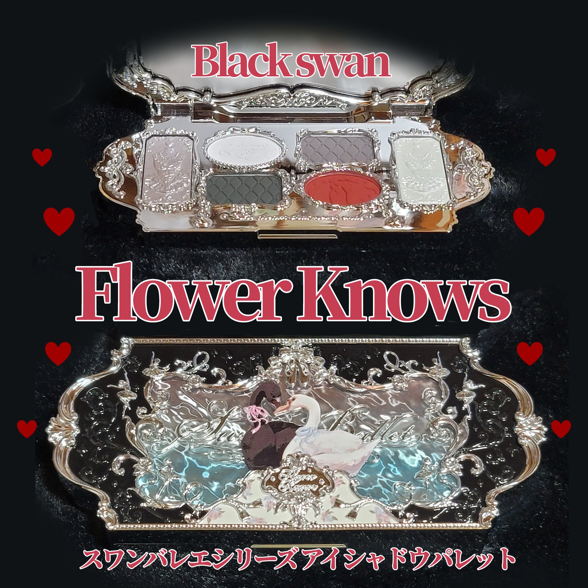 フラワーノーズスワンバレエシリーズ アイシャドウパレット 02 ブラックスワン/FlowerKnows/アイシャドウパレットを使ったクチコミ（1枚目）