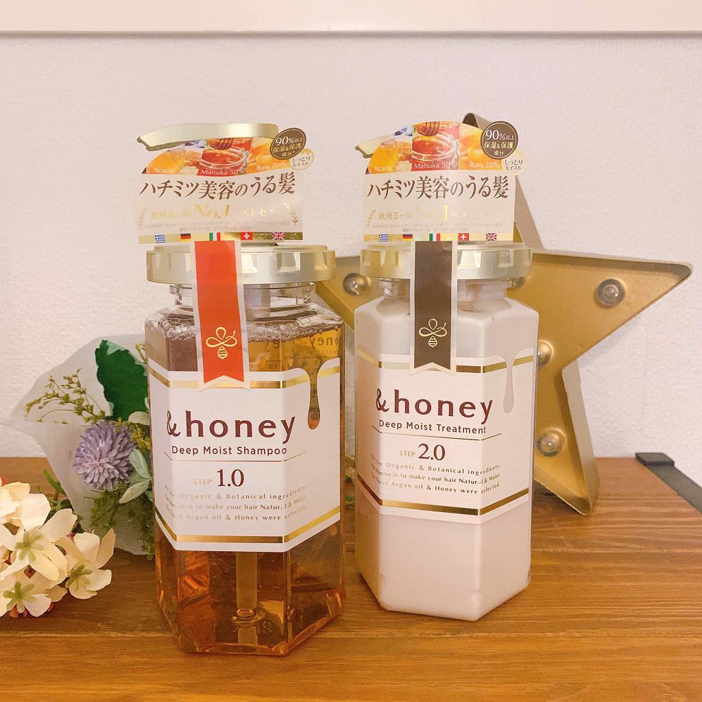 ディープモイスト シャンプー1.0／ヘアトリートメント2.0/&honey/市販シャンプーを使ったクチコミ（2枚目）