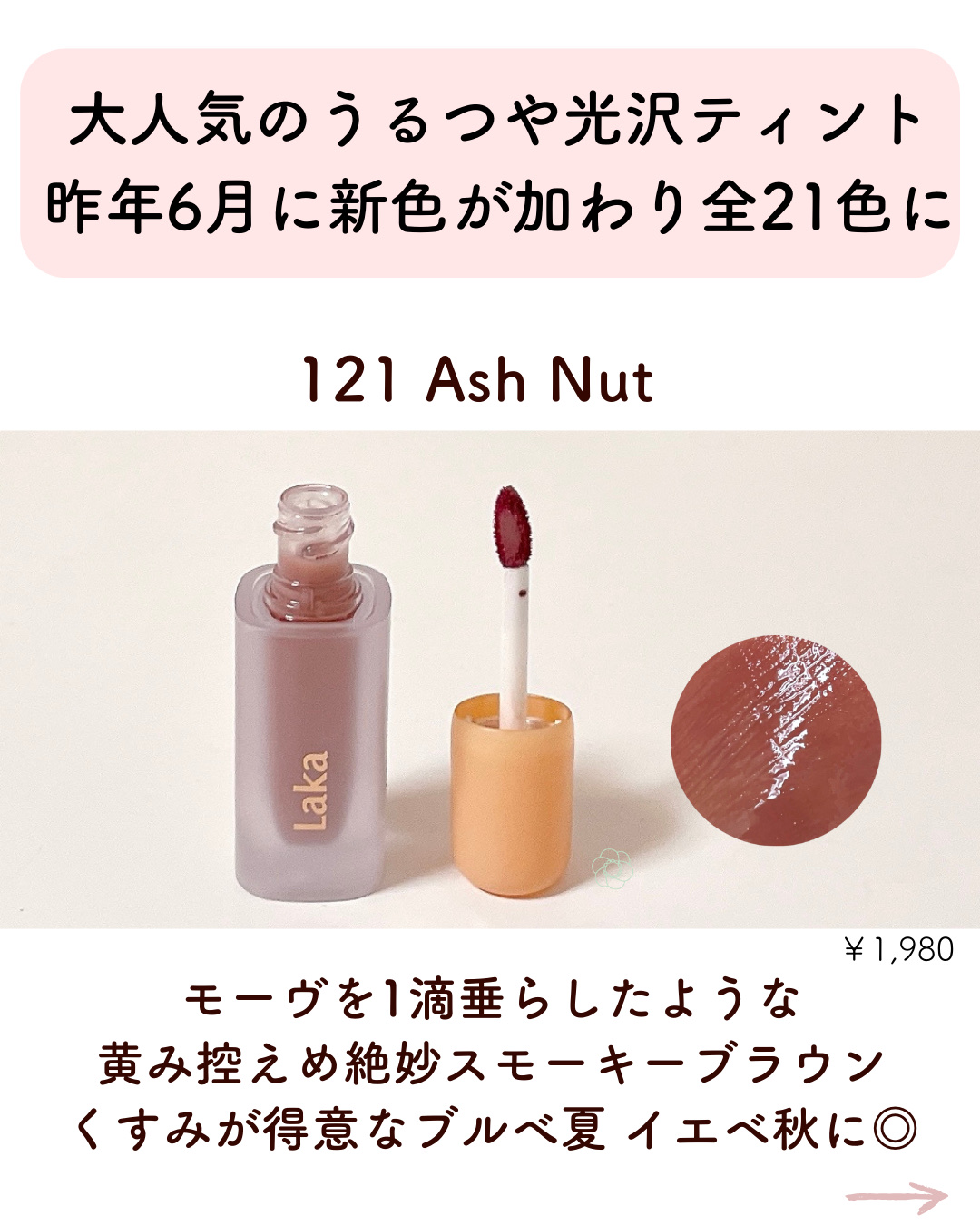 フルーティーグラムティント/Laka/リップティントを使ったクチコミ（2枚目）