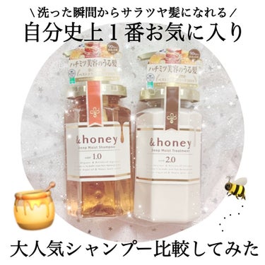 ディープモイスト シャンプー1.0／ヘアトリートメント2.0/&honey/シャンプー・コンディショナーを使ったクチコミ（1枚目）