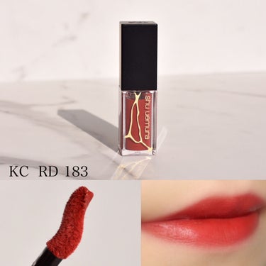 ルージュ アンリミテッド キヌ サテン KS RD 183〈限定〉/shu uemura/口紅を使ったクチコミ（3枚目）