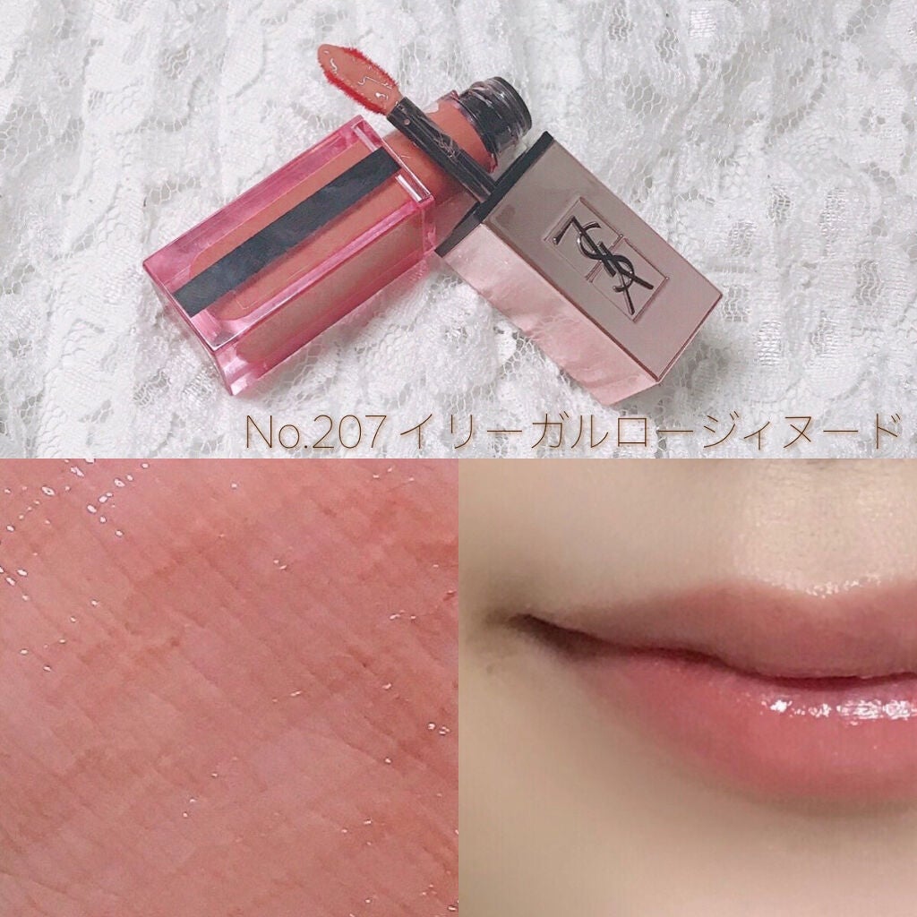 ルージュ ピュールクチュール ヴェルニ ウォーターグロウ/YVES SAINT LAURENT BEAUTE/口紅を使ったクチコミ(7枚目)