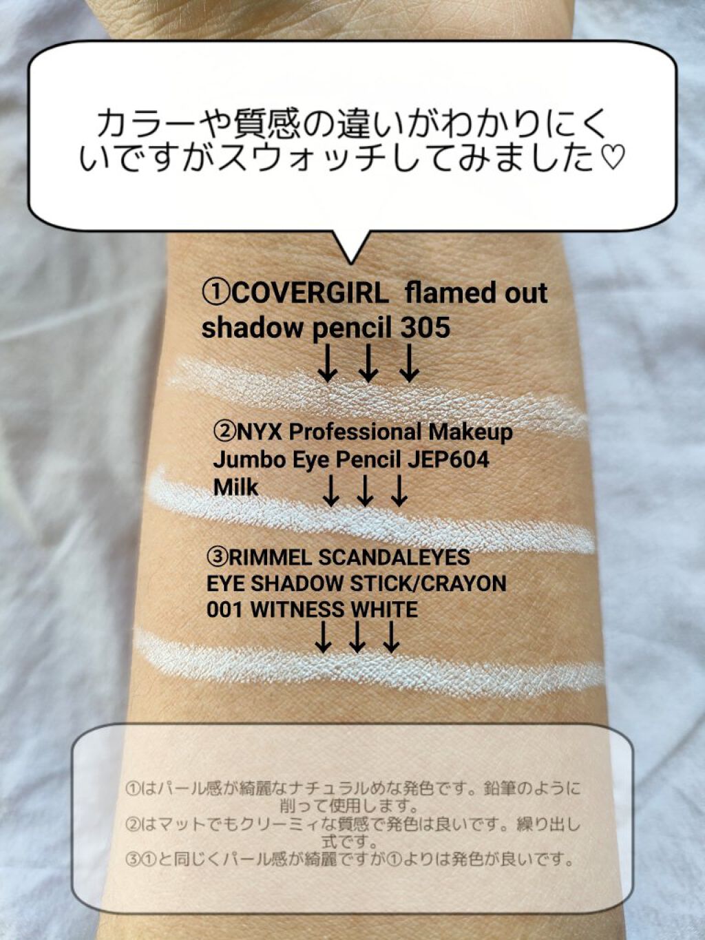 ジャンボ アイ ペンシル/NYX Professional Makeup/単色アイシャドウを使ったクチコミ（2枚目）