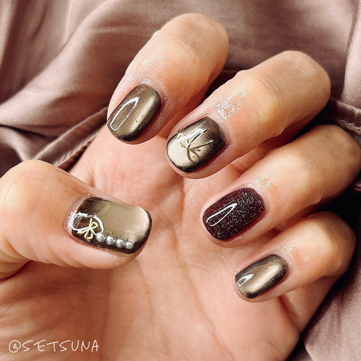 CLETO lamp magのクチコミ「

大人なリボンネイル🎀
______________________

▼詳細....


.....」（2枚目）