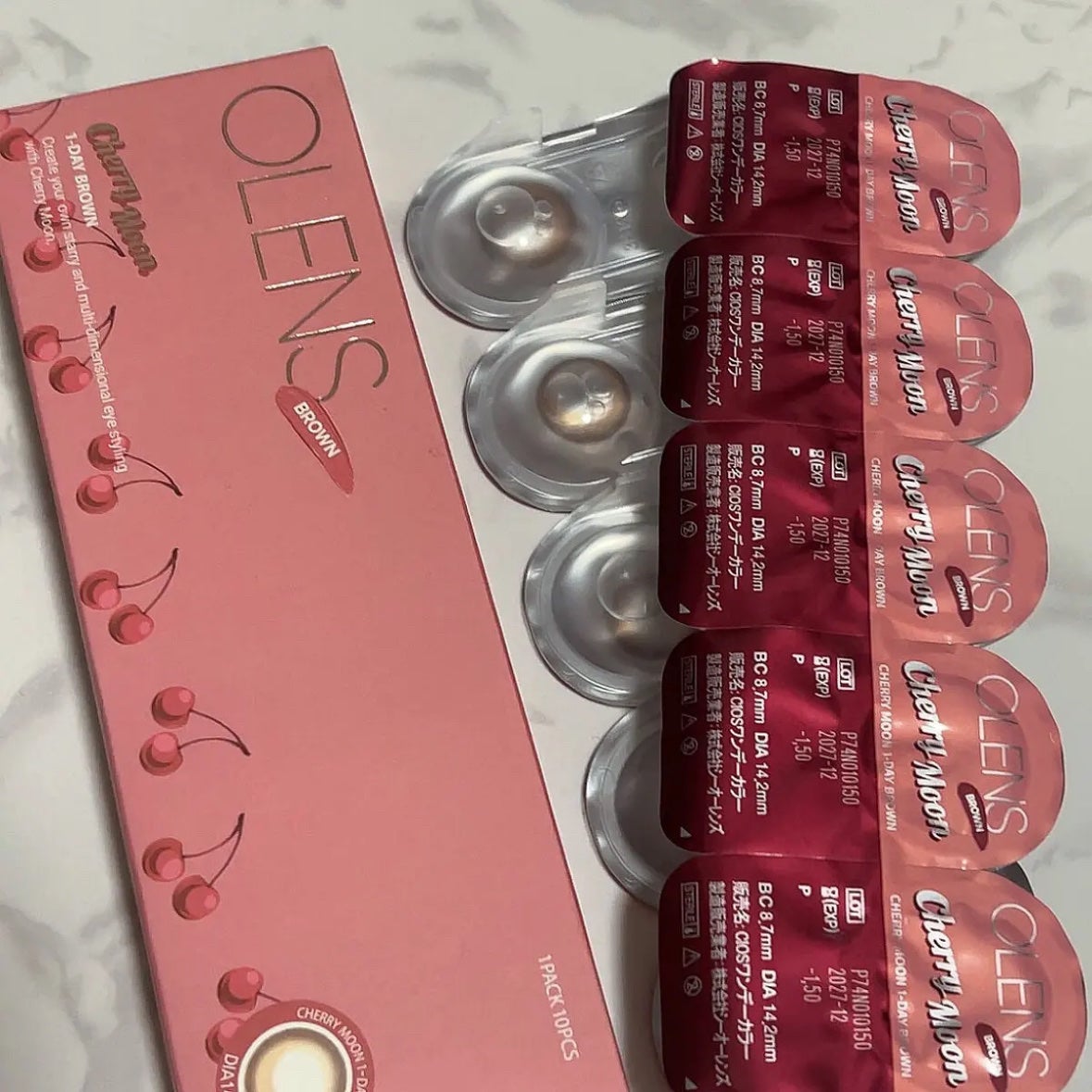 Cherry Moon 1day/OLENS/カラーコンタクトレンズを使ったクチコミ(5枚目)