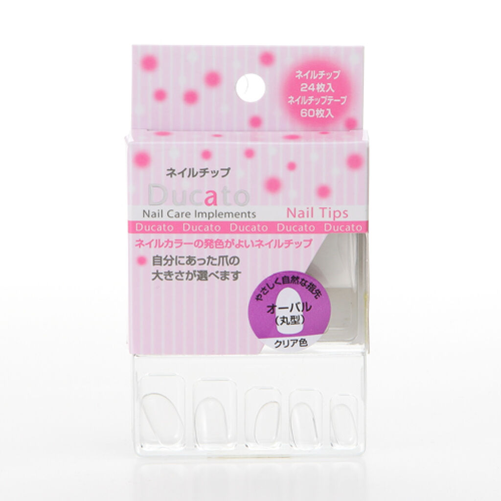 ネイルチップ 24P オーバルクリア