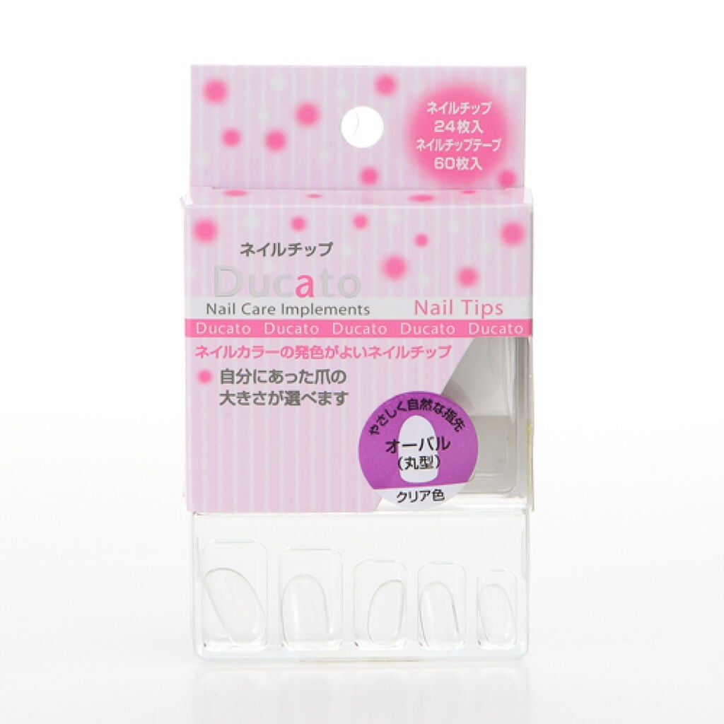 ネイルチップ 24P オーバルクリア
