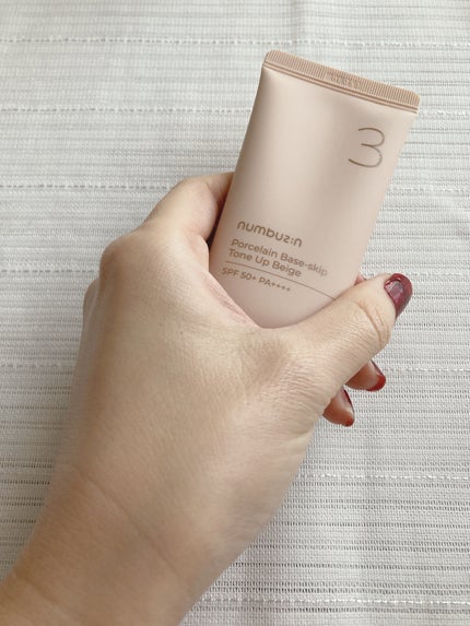 3番 ノーファンデ陶器肌トーンアップクリーム/numbuzin/化粧下地を使ったクチコミ(4枚目)