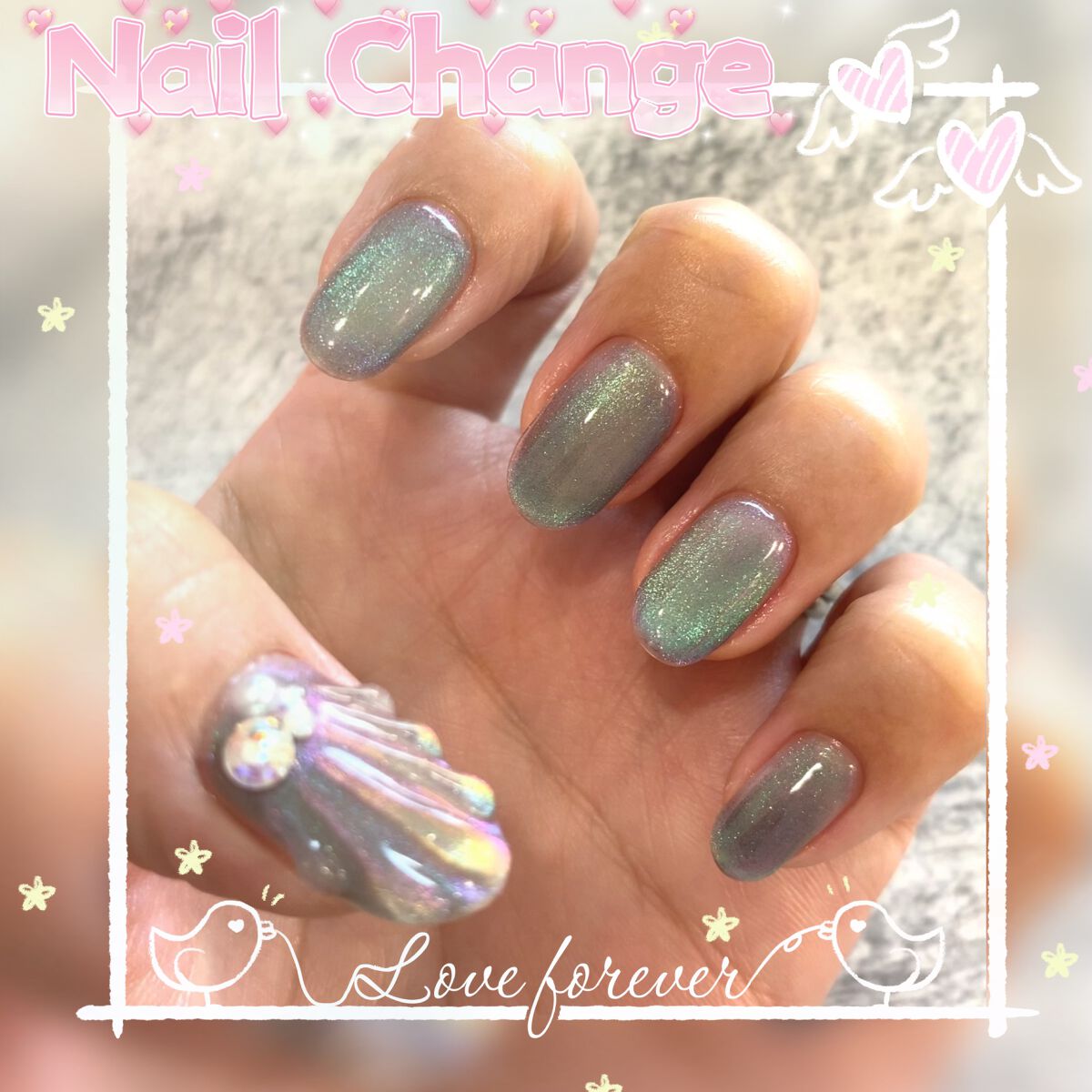 aoi on LIPS 「NailChangeしてきたよ今回のネイルはマグネットネイル🧲..」(1枚目)