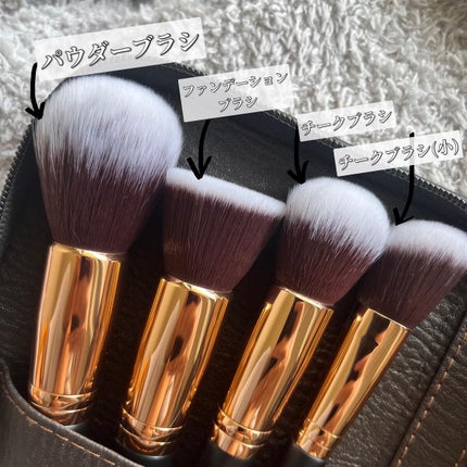 貴族のゴールド メイクブラシ11本セット 化粧ポーチ付き/SIXPLUS/メイクブラシを使ったクチコミ(2枚目)