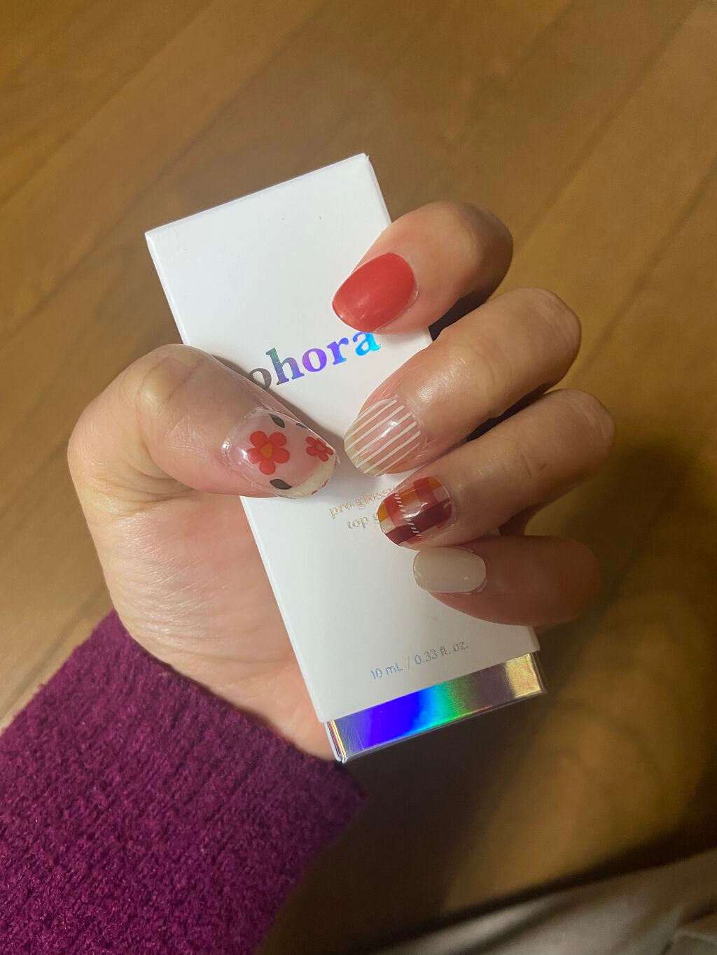 セミキュアジェルネイル(ハンド)/ohora/ネイルシールを使ったクチコミ(1枚目)