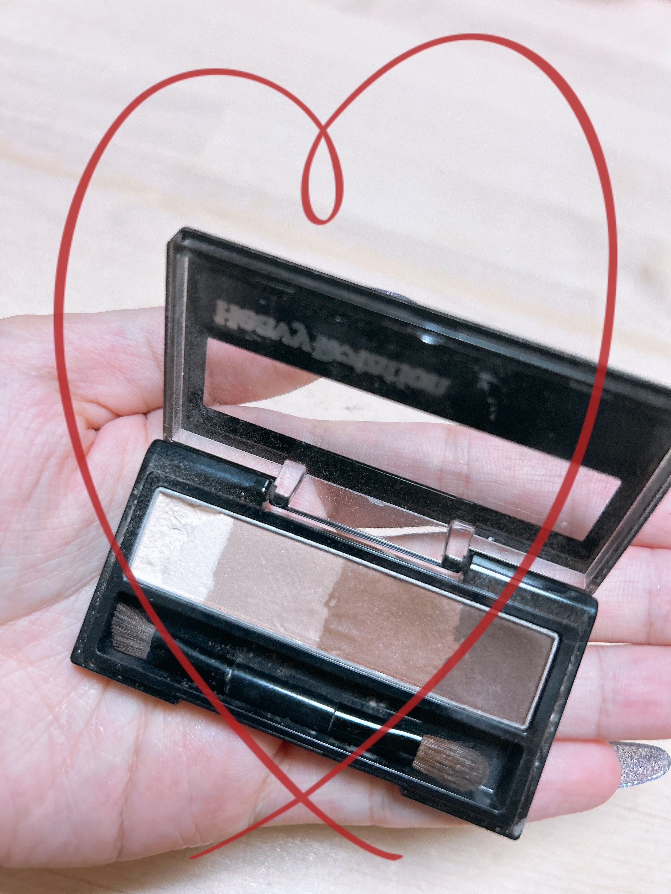 パウダーアイブロウ＆3Dノーズ 02 ナチュラルブラウン/ヘビーローテーション/パウダーアイブロウを使ったクチコミ（1枚目）