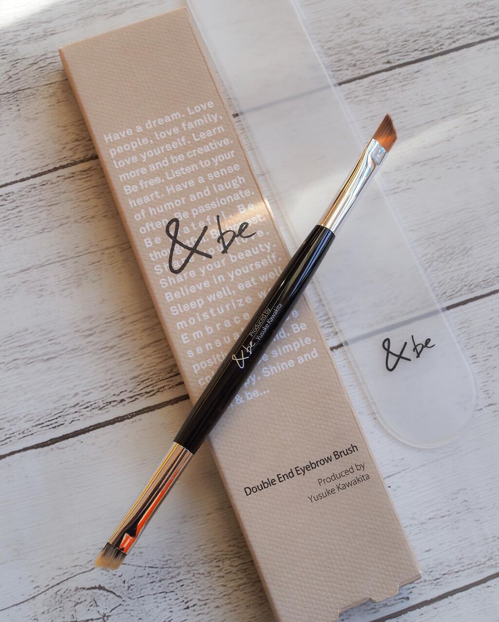 ダブルエンドアイブロウブラシ熊野筆/&be/メイクブラシを使ったクチコミ(2枚目)