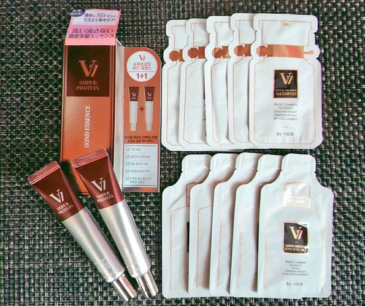 V7 スーパープロテイン ボンドヘアエッセンス/by : OUR/アウトバストリートメントを使ったクチコミ（1枚目）