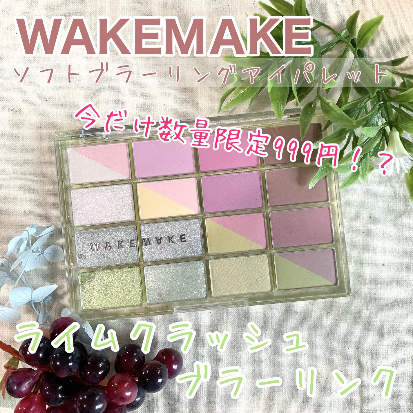 ソフトブラーリングアイパレット/wakemake/アイシャドウパレットを使ったクチコミ(1枚目)