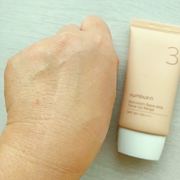 3番 ノーファンデ陶器肌トーンアップクリーム/numbuzin/化粧下地を使ったクチコミ(9枚目)