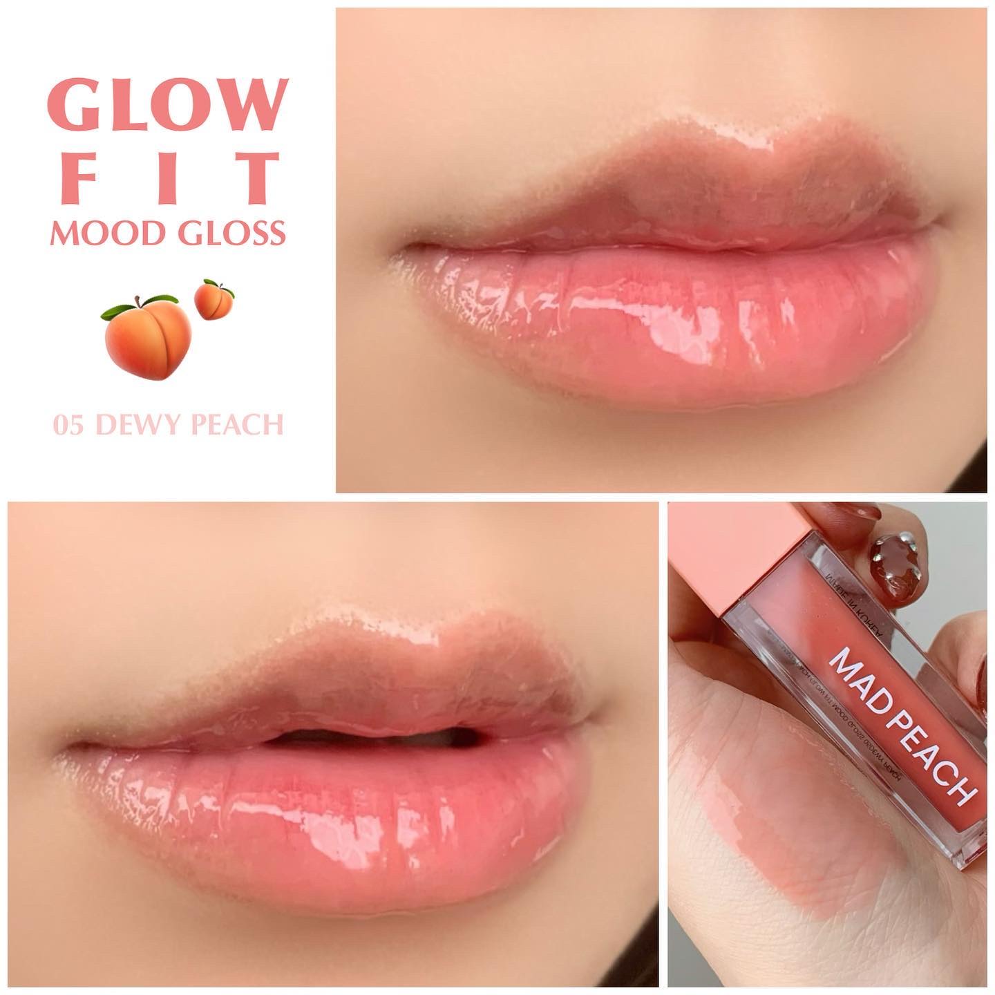 マッドピーチグロウフィットムードグロス/MAD PEACH/リップグロスを使ったクチコミ（2枚目）