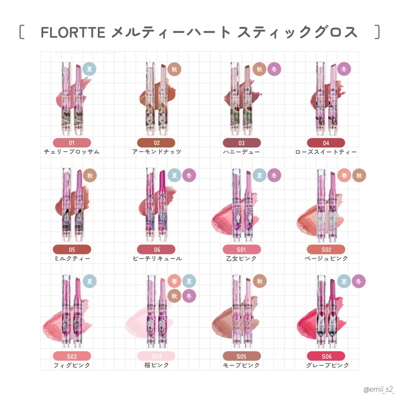 フロレット メルティーハート スティックグロス/FLORTTE/口紅を使ったクチコミ(3枚目)