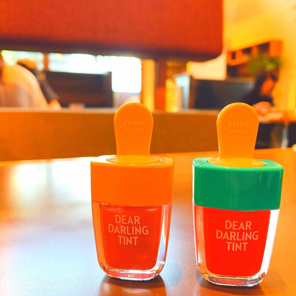 ディアダーリン ウォータージェルティント （アイスティント）/ETUDE/口紅を使ったクチコミ（2枚目）