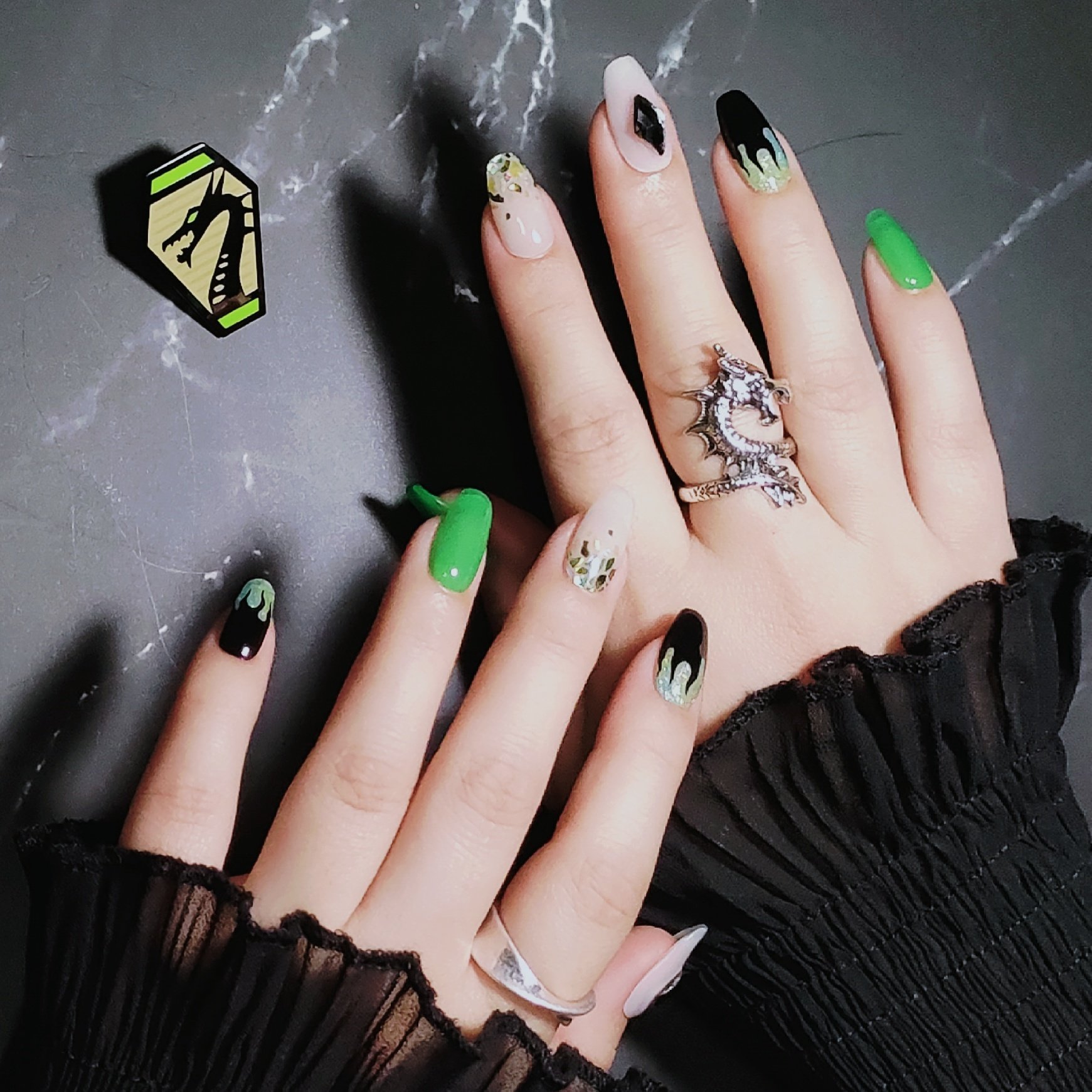 セミキュアジェルネイル（ハンド）/ohora/ネイルシールを使ったクチコミ（3枚目）