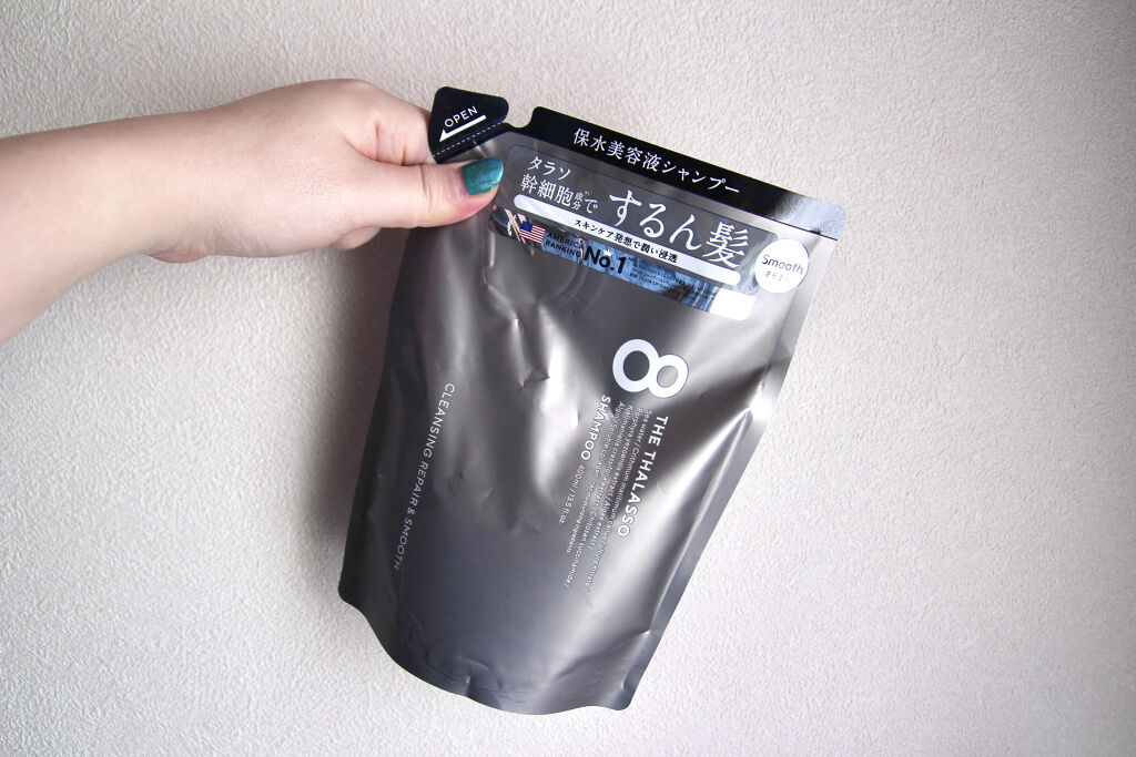 クレンジングリペア＆スムース 美容液シャンプー／スムースリペア＆アクアセラム 美容液トリートメント シャンプー詰替用 400ml/エイトザタラソ/市販シャンプーを使ったクチコミ（1枚目）