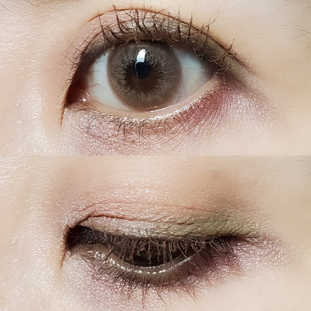 ニュアンスカラー シャドウ pistachio green(WEB限定色)/BABYMEE/単色アイシャドウを使ったクチコミ（3枚目）