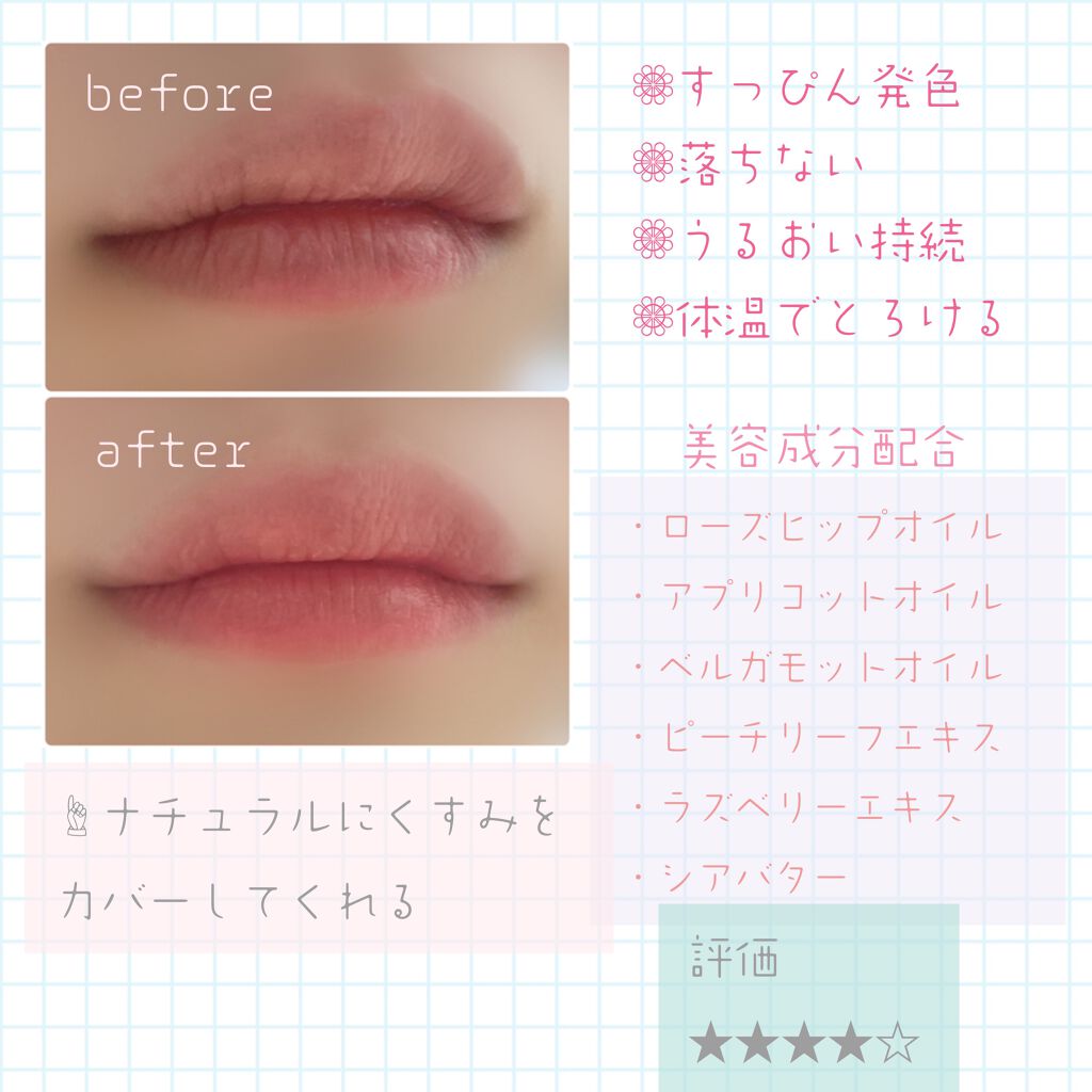 フェイクヌードリップ/素肌記念日/リップティントを使ったクチコミ（3枚目）