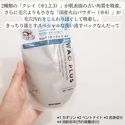 skinmarche WAOPLUS プロフェッショナルクレイパック/ブレーンコスモス/洗い流すパック・マスクを使ったクチコミ(3枚目)