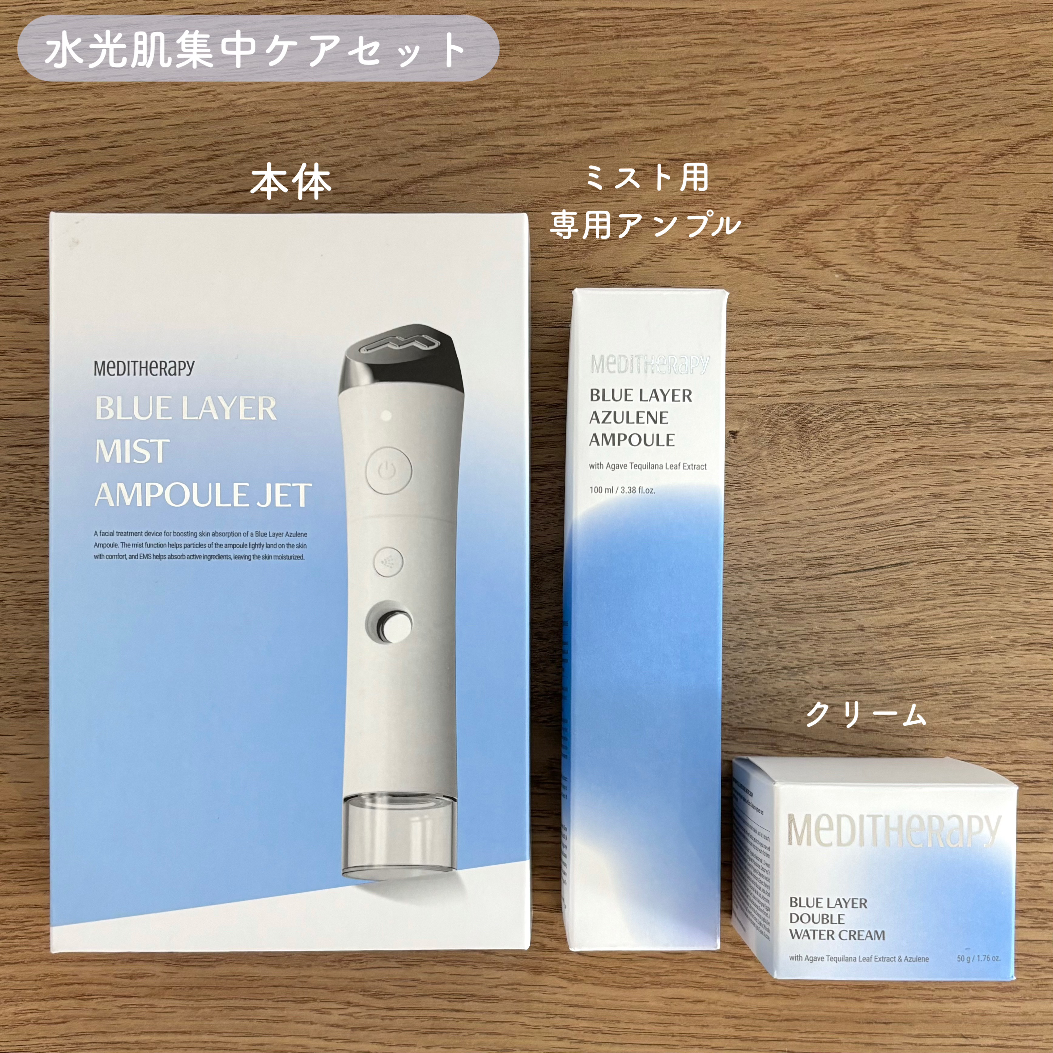 ブルーレイヤーダブルウォータークリーム/MEDITHERAPY/フェイスクリームを使ったクチコミ（3枚目）