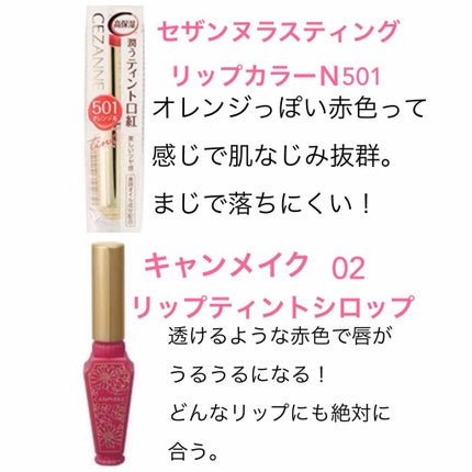 リップティントシロップ/キャンメイク/リップティントを使ったクチコミ(2枚目)