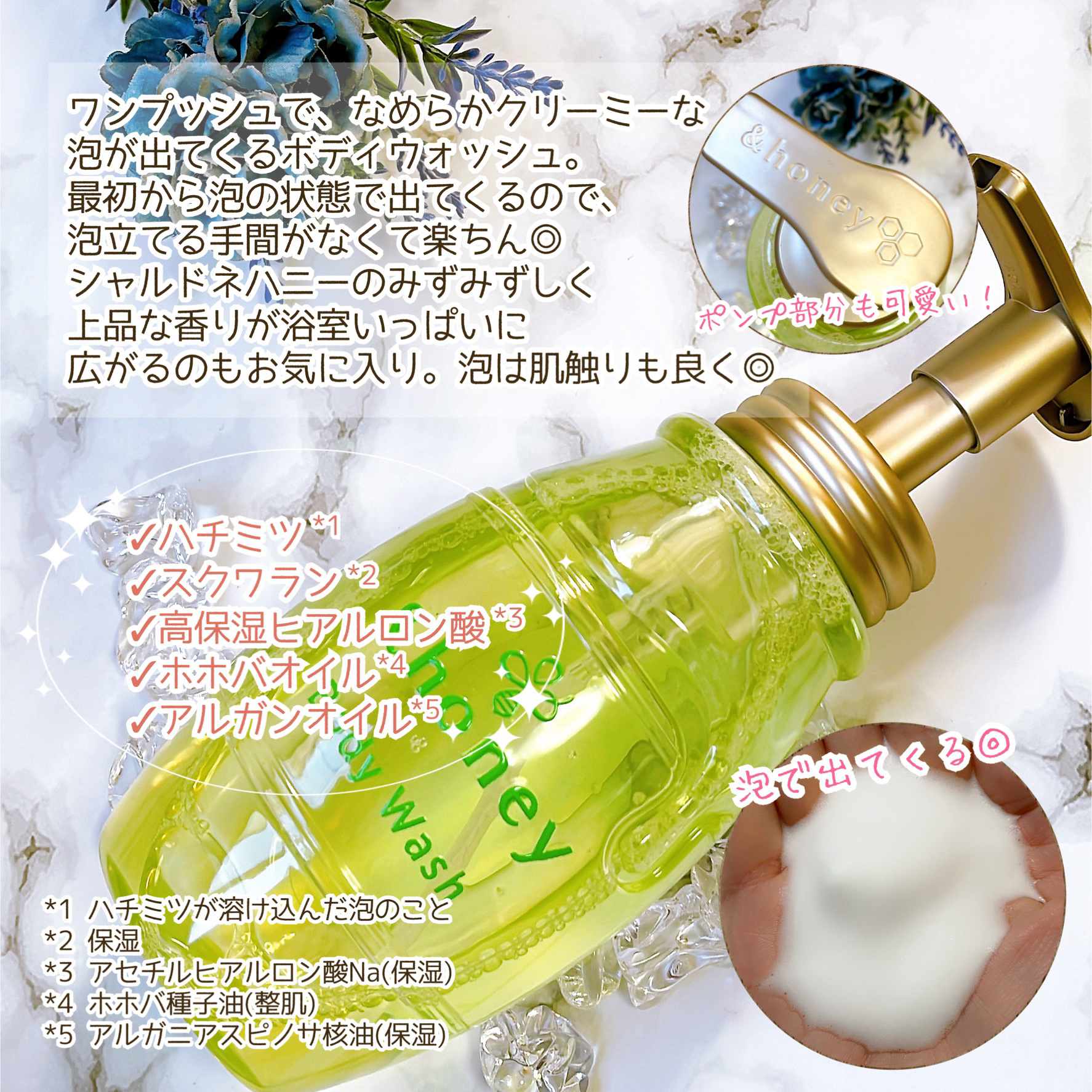 ピュアモイスト 泡ボディウォッシュ/&amp;honey/ボディソープを使ったクチコミ（3枚目）