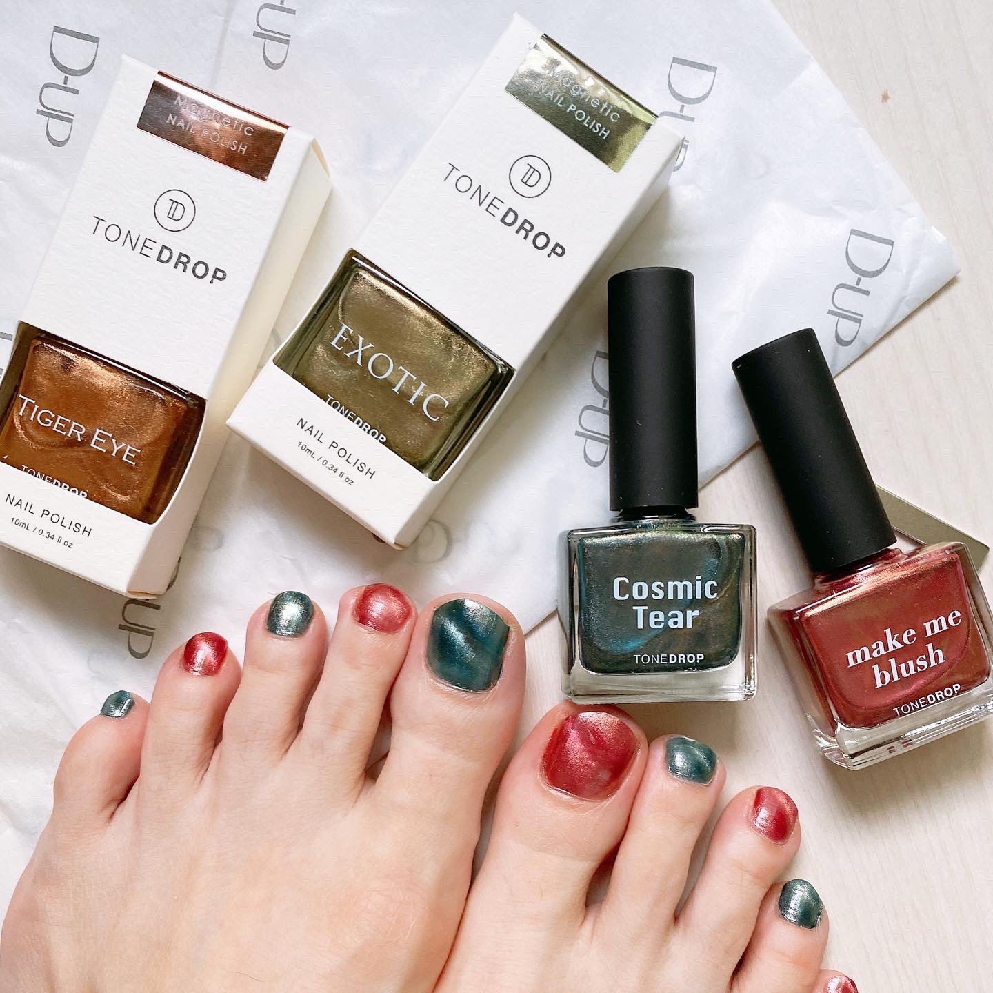 TONE DROP ネイルポリッシュ 028 make me blush/D-UP/マニキュアを使ったクチコミ（2枚目）