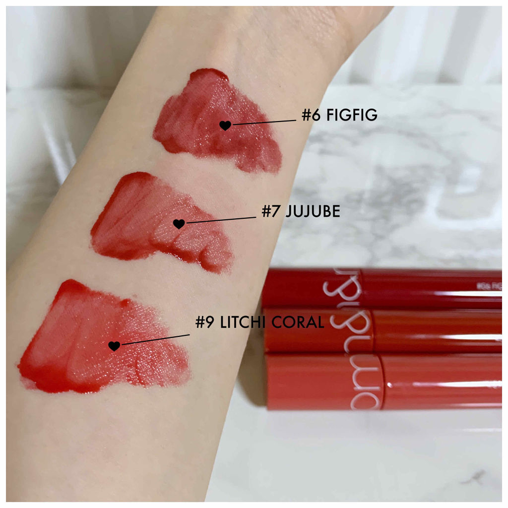 ジューシーラスティングティント/rom&nd/リップティントを使ったクチコミ（2枚目）