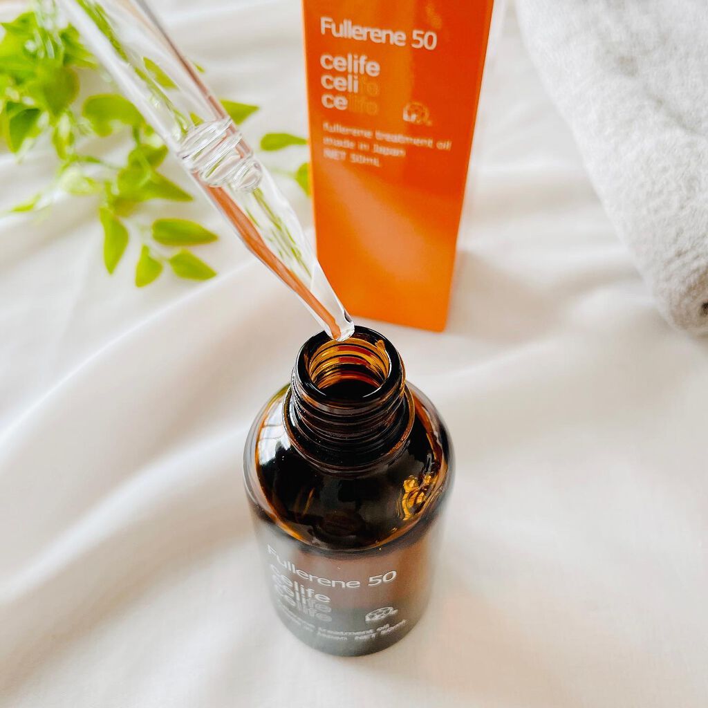 フラーレン配合トリートメントオイル フラーレン50/Celife/ヘアオイルを使ったクチコミ（2枚目）