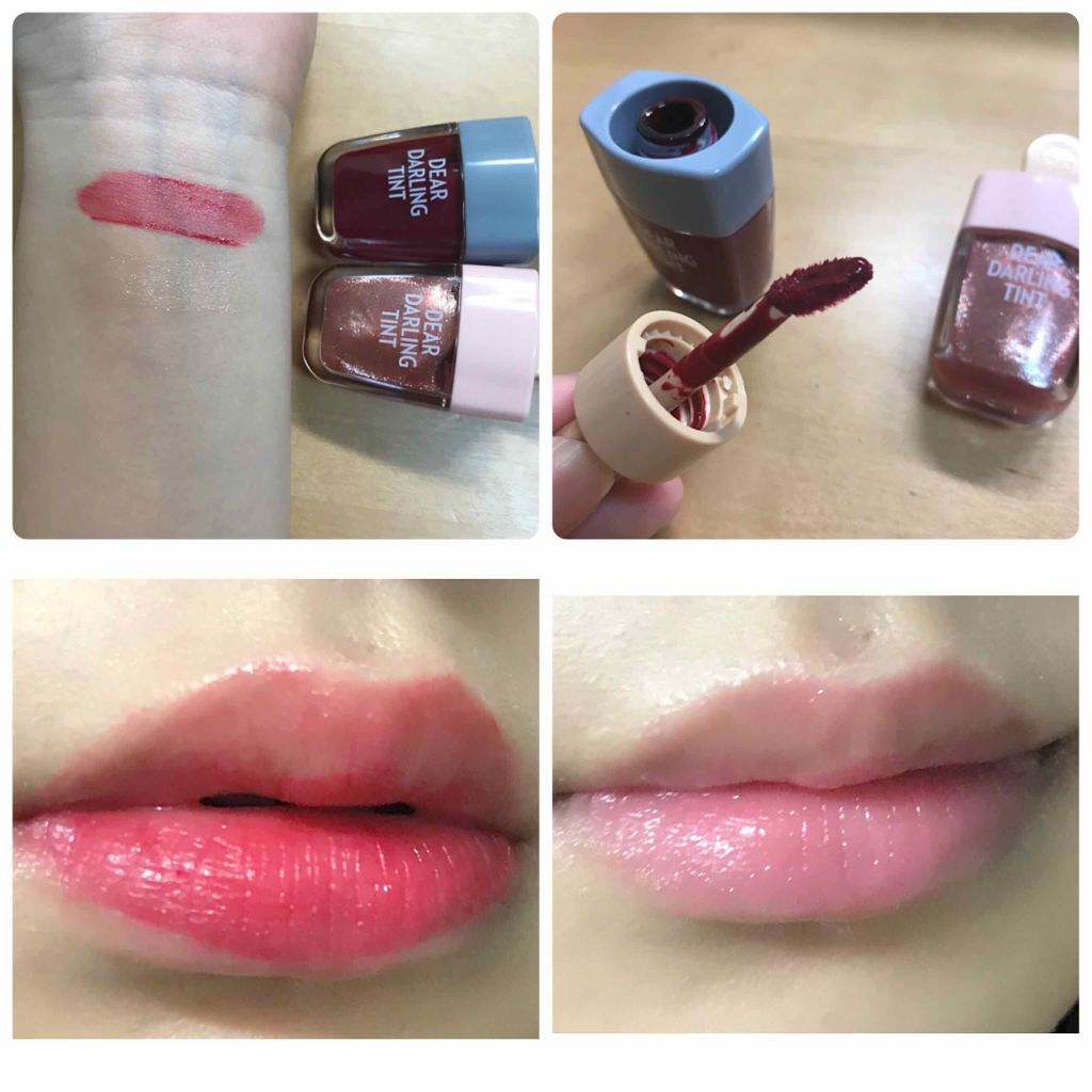 ディアダーリン ウォータージェルティント (アイスティント)/ETUDE/口紅を使ったクチコミ(2枚目)