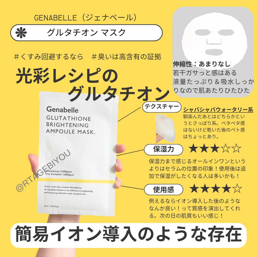 グルタチオンブアンプルマスク/Genabelle/シートマスク・パックを使ったクチコミ（2枚目）