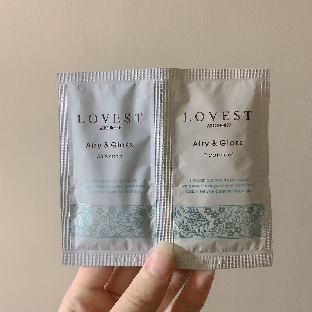 エアリーアンドグロス シャンプー／トリートメント /LOVEST by air Salon Quality Hair Care/市販シャンプーを使ったクチコミ（1枚目）