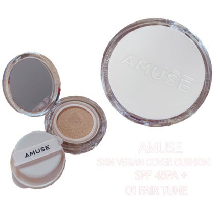 スキンチューンヴィーガンカバークッション/AMUSE/クッションファンデーションを使ったクチコミ(1枚目)