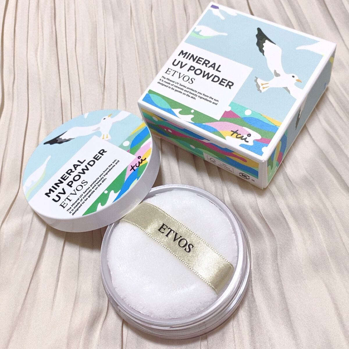 ミネラルUVパウダー ペールラベンダー(松尾たいこ氏限定デザイン)/エトヴォス/ルースパウダーを使ったクチコミ（1枚目）