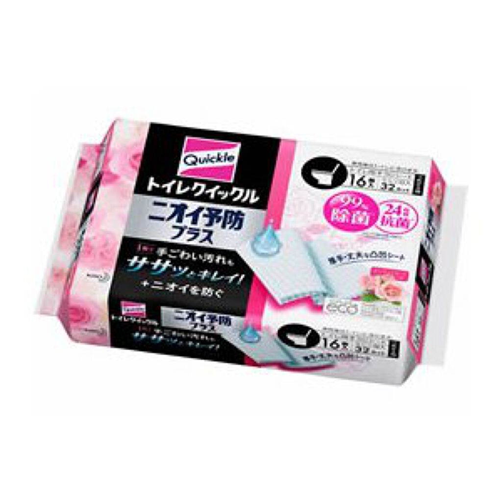 トイレクイックルニオイ予防プラス エレガントローズの香り つめかえ用 ジャンボパック 16枚
