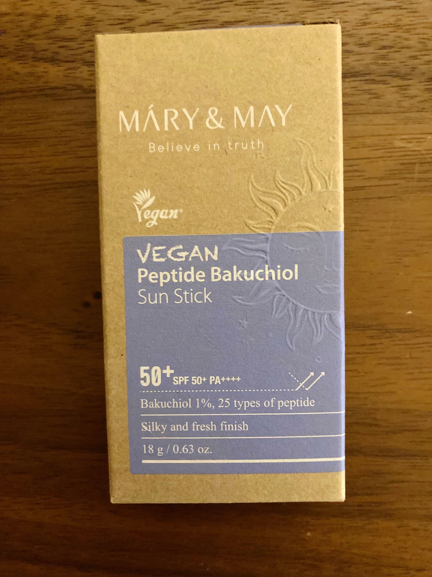 ヴィーガンペプチドバクチオールサンスティック SPF50+ PA++++/MARY&MAY/日焼け止めスティックを使ったクチコミ(1枚目)