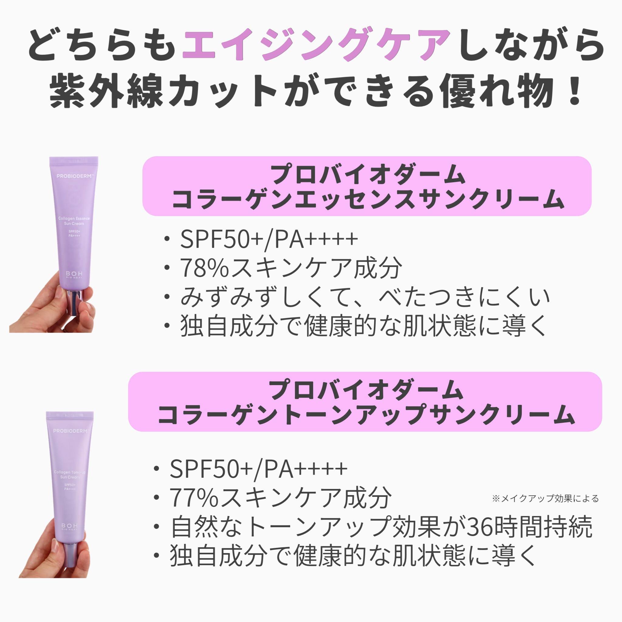 プロバイオダーム™ コラーゲン トーンアップサンクリーム/BIOHEAL BOH/日焼け止めクリームを使ったクチコミ（2枚目）