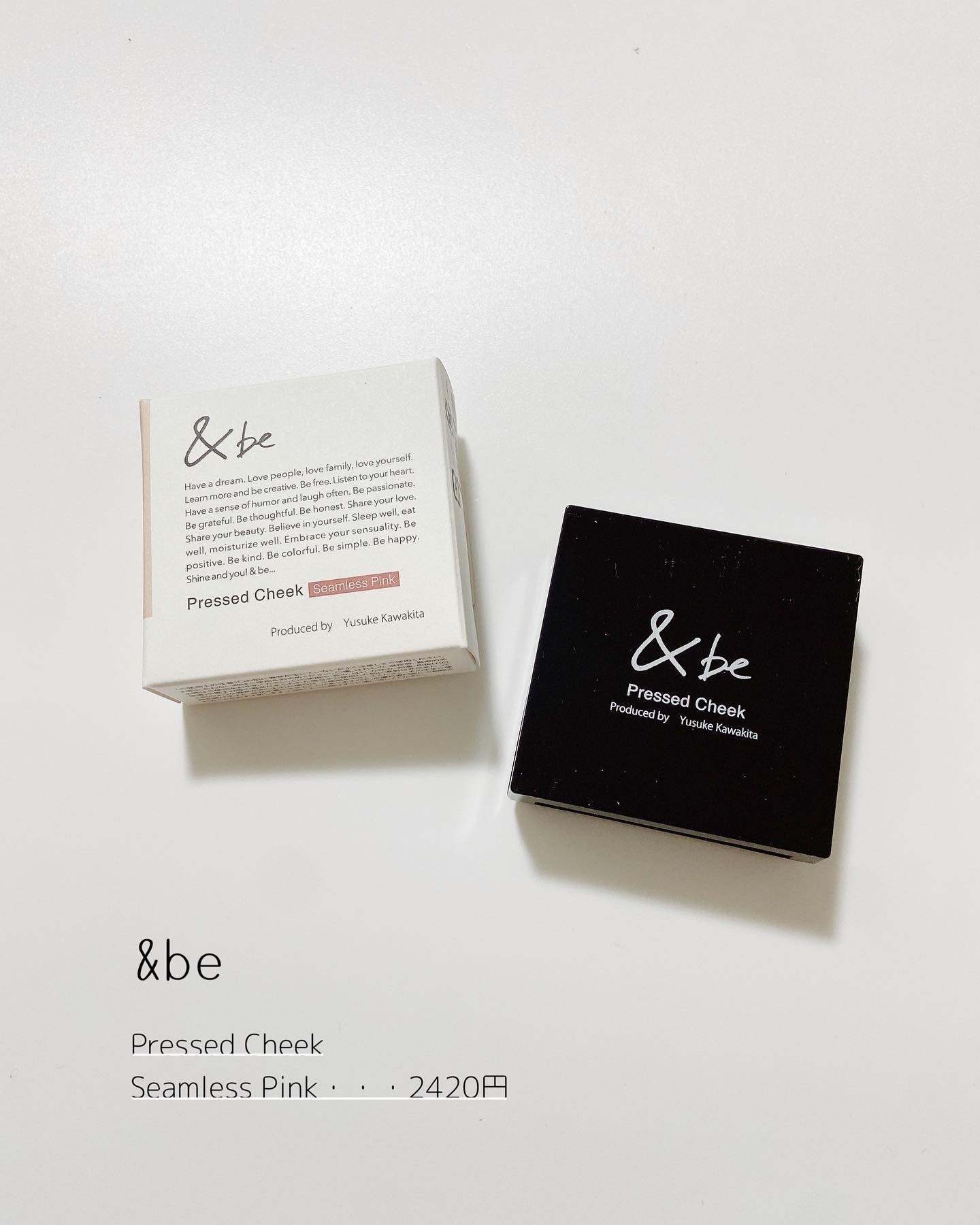 プレストチーク シームレスピンク/＆be/パウダーチークを使ったクチコミ（2枚目）